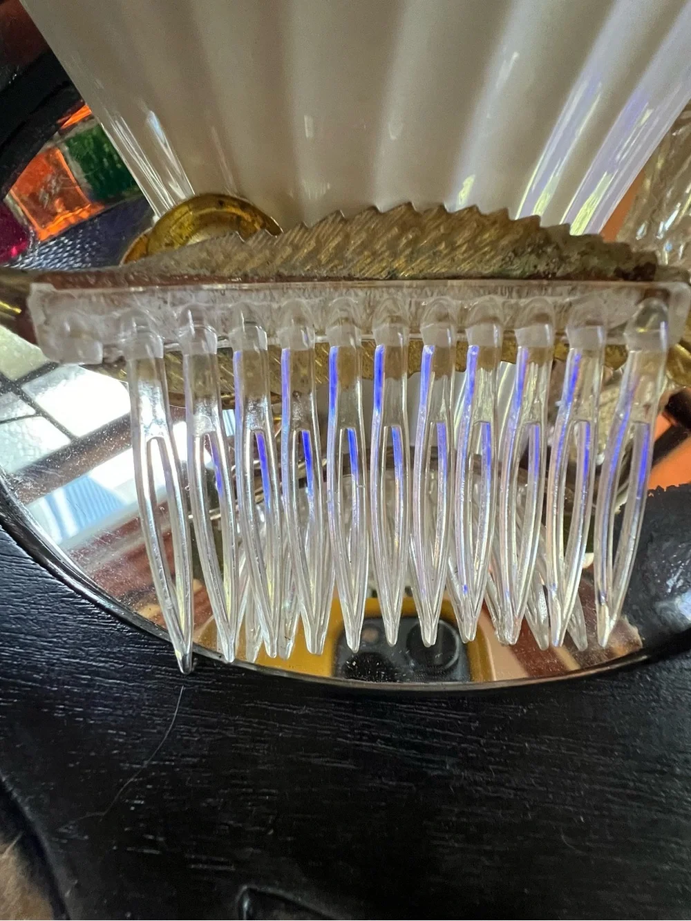 Antique Gold Rose Leaf Hair Comb - Elegant Women's Hair Accessory